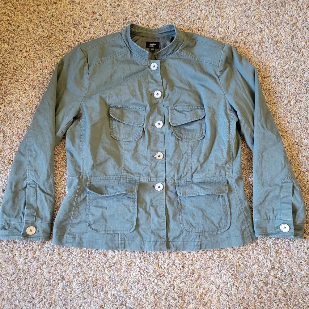 Mossimo Utility Jacket - Size 16W - Green, Stretch, Pockets